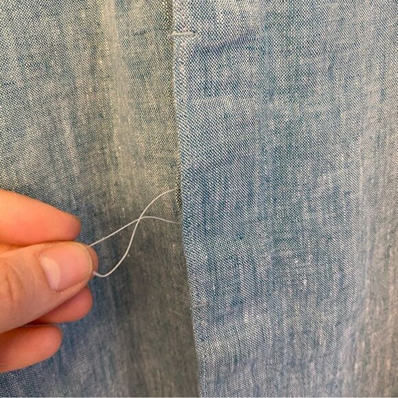 Calibrate mens linen button up casual Short Sleeve Shirt  blue coastal beach XL - Picture 6 of 11